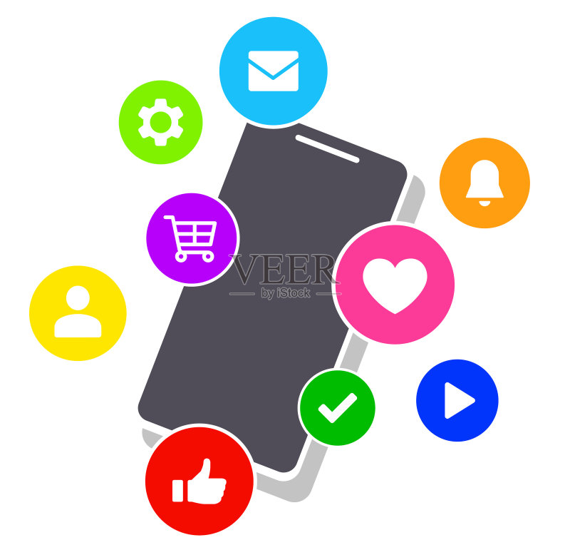 智能手机、SNS和Web图标集图标素材