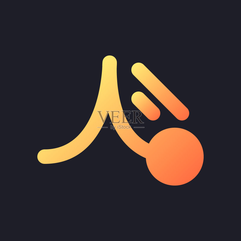 动画:深色主题的橙色实心渐变UI图标图标素材