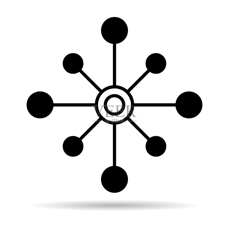 多渠道数字设计阴影图标,全渠道扁平网络符号,互联网矢量图图标素材