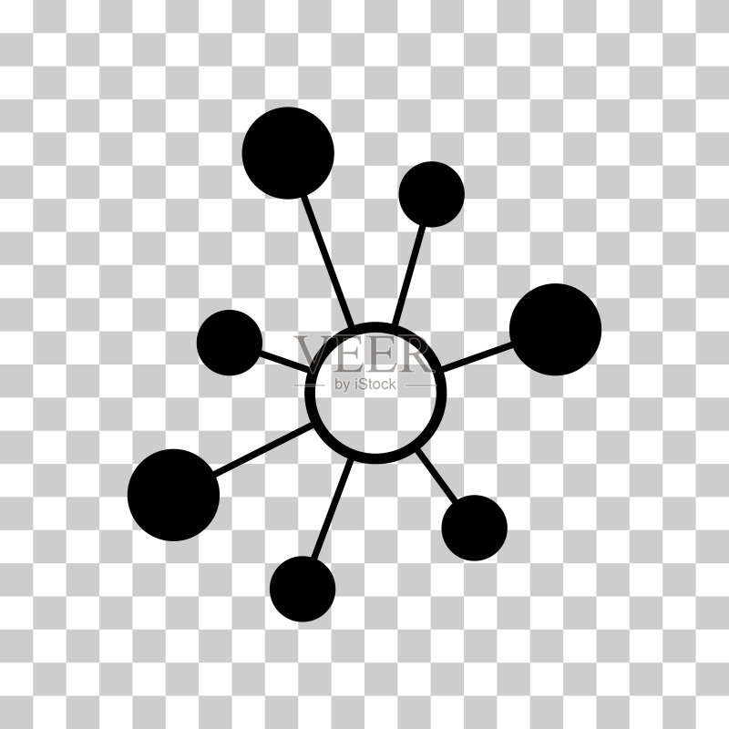 集线器扁平网络图标,连接结构矢量符号隔离背景,技术系统图标素材