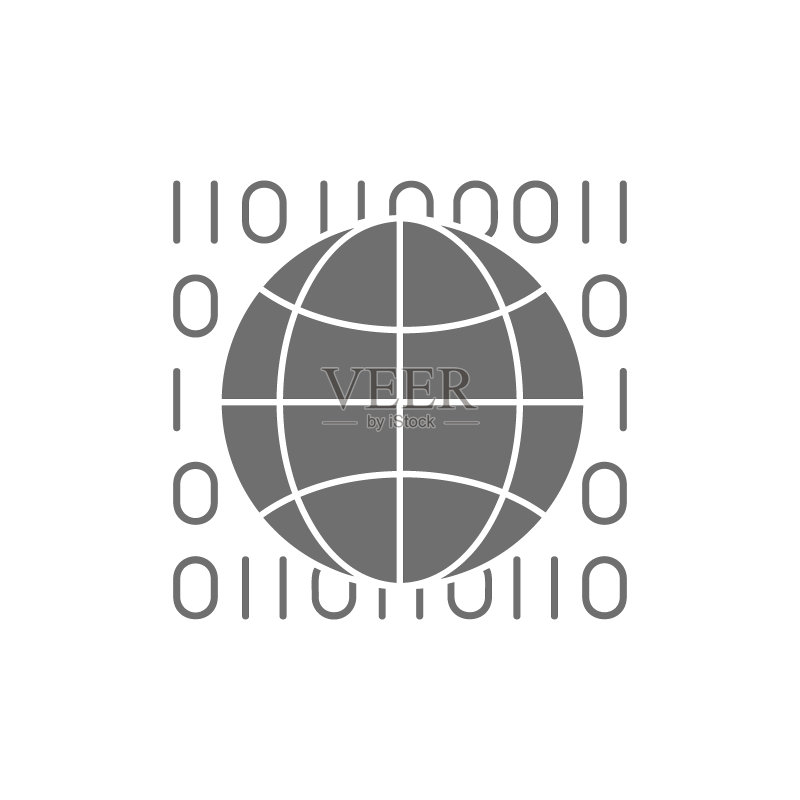 带有代码的地球图标图标素材