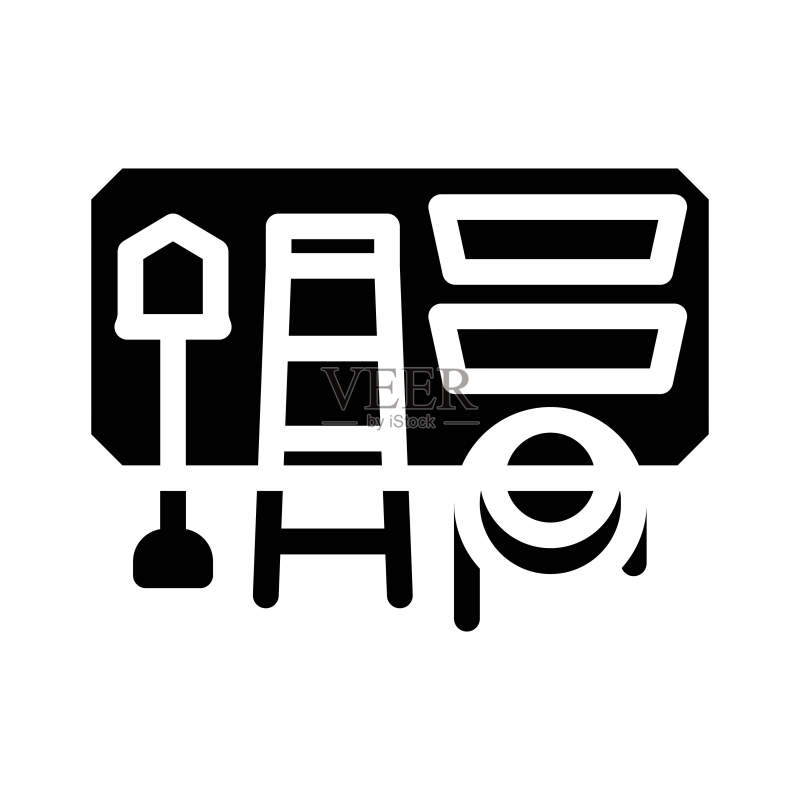 车库整理工具标志符号图标矢量插图图标素材