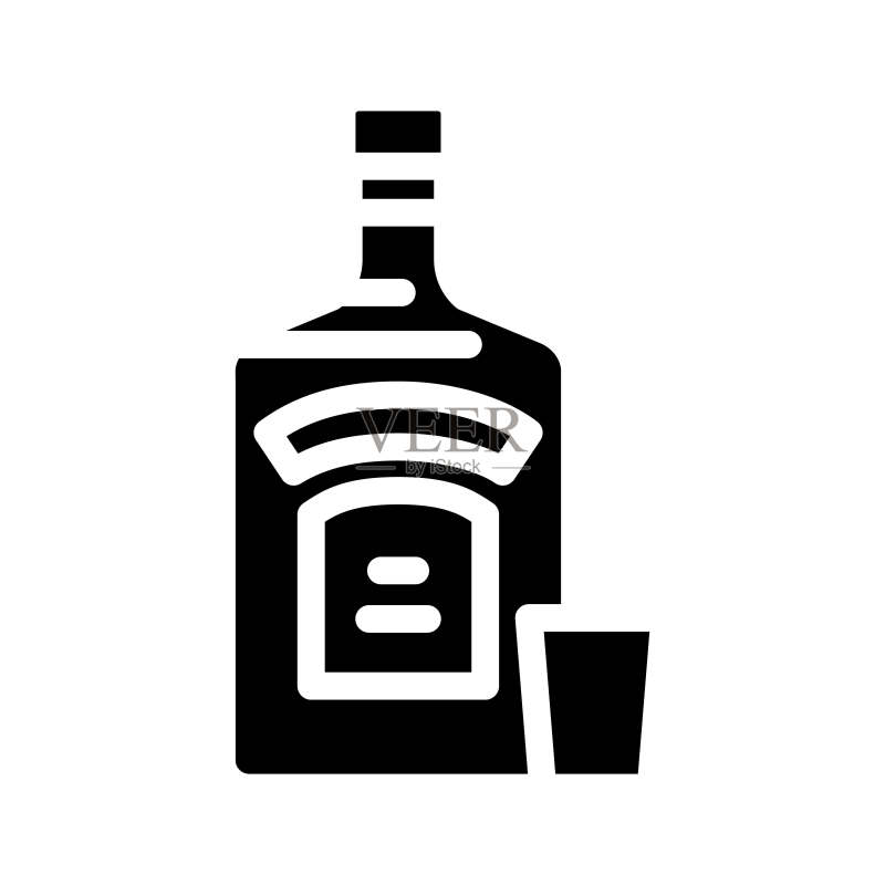 伏特加酒瓶标志矢量图图标素材