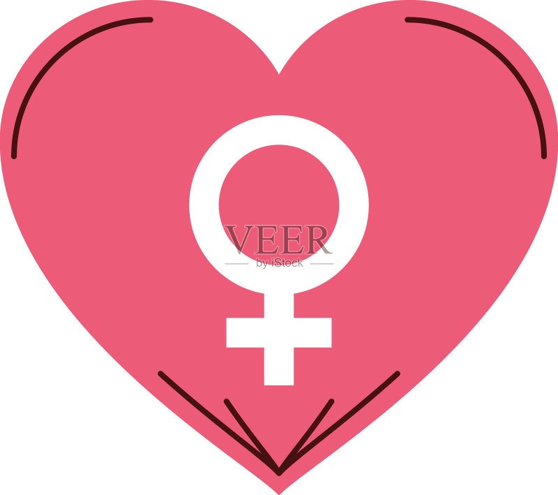国际妇女节心形图案图标素材