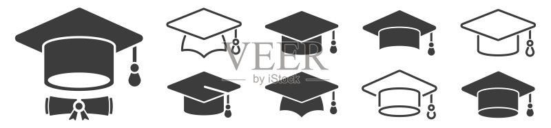 毕业帽图标,学术帽,矢量图图标素材