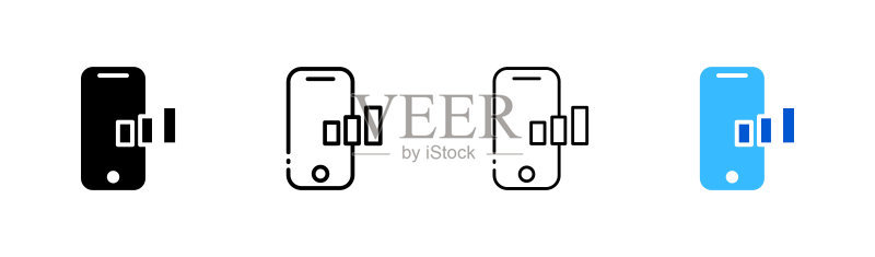 多种样式颜色的信号强度矢量图标图标素材