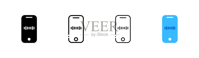 不同风格的设备声音矢量图标图标素材