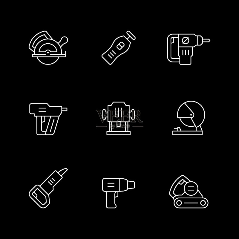 电动工具系列图标图标素材