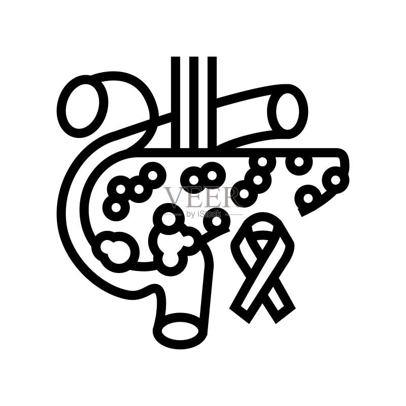 胰腺癌矢量线性图标图标素材