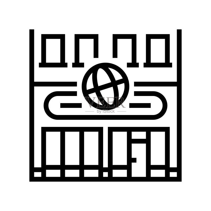 水桶商店线条图标矢量图图标素材