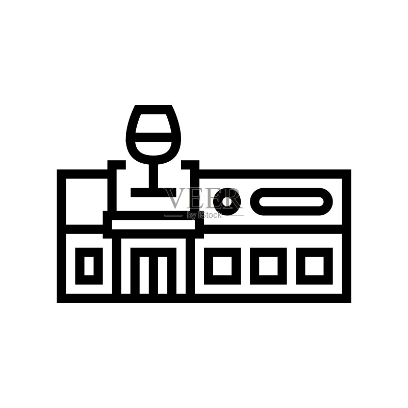 酒类商店线条图标矢量图图标素材