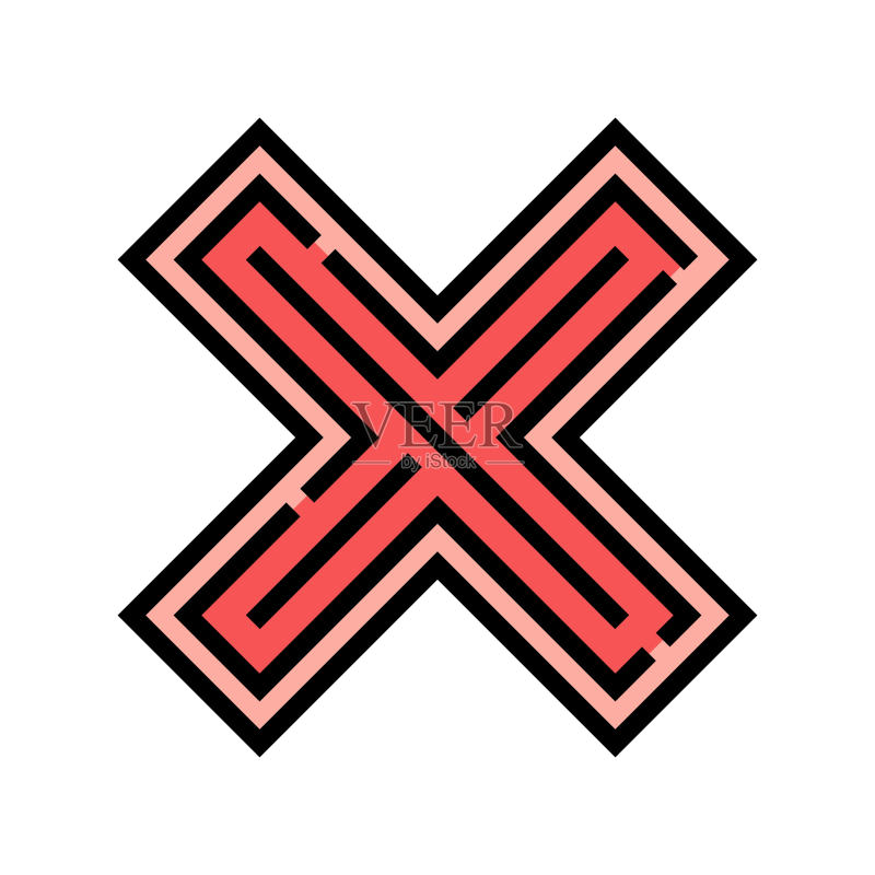 X形拒绝颜色图标矢量图图标素材