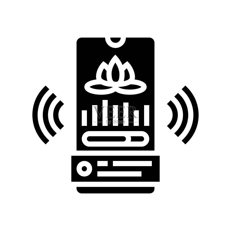 App在线瑜伽放松矢量字形图标图标素材