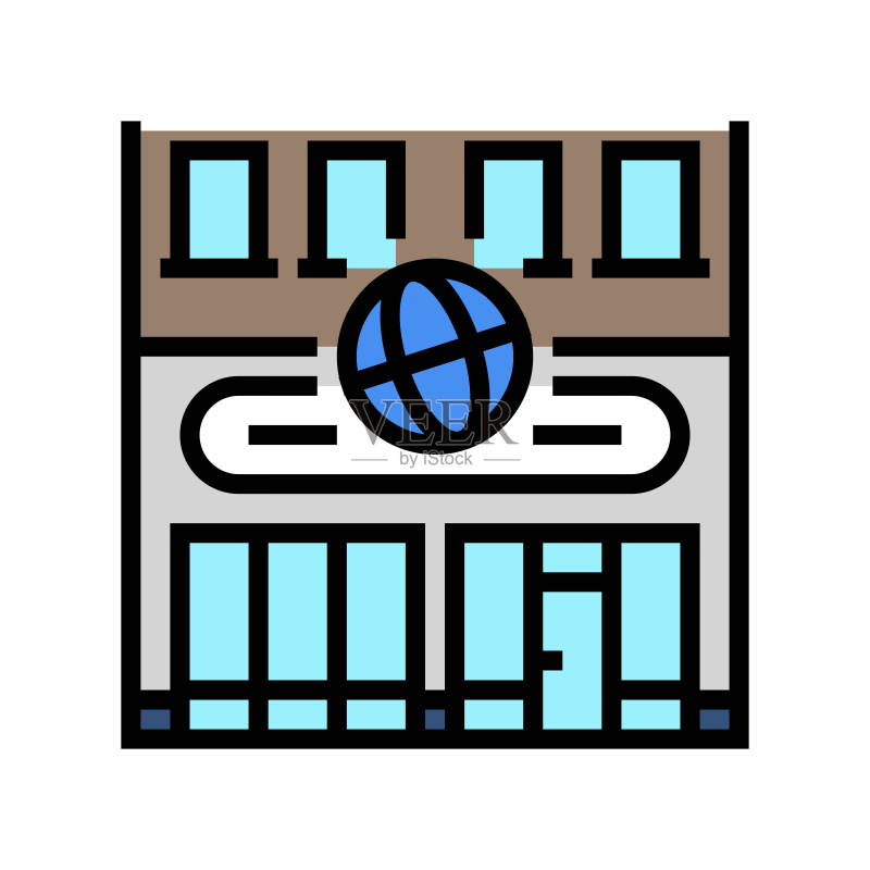 水桶商店彩色图标矢量插图图标素材
