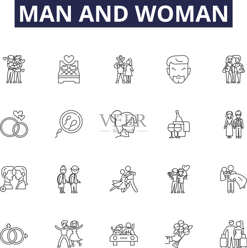 男女线条图标和标志图标素材