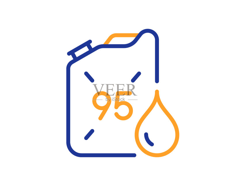 95号汽油燃料罐线性图标图标素材
