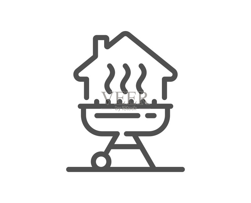 家用烧烤炉线条图标图标素材