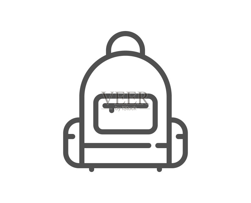 背包线性图标旅行行李包标志图标素材