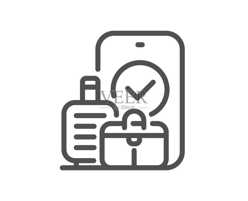 随身行李箱包线性图标图标素材