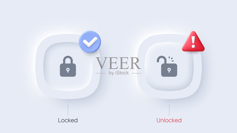 锁定和解锁按钮用户Web界面图标素材