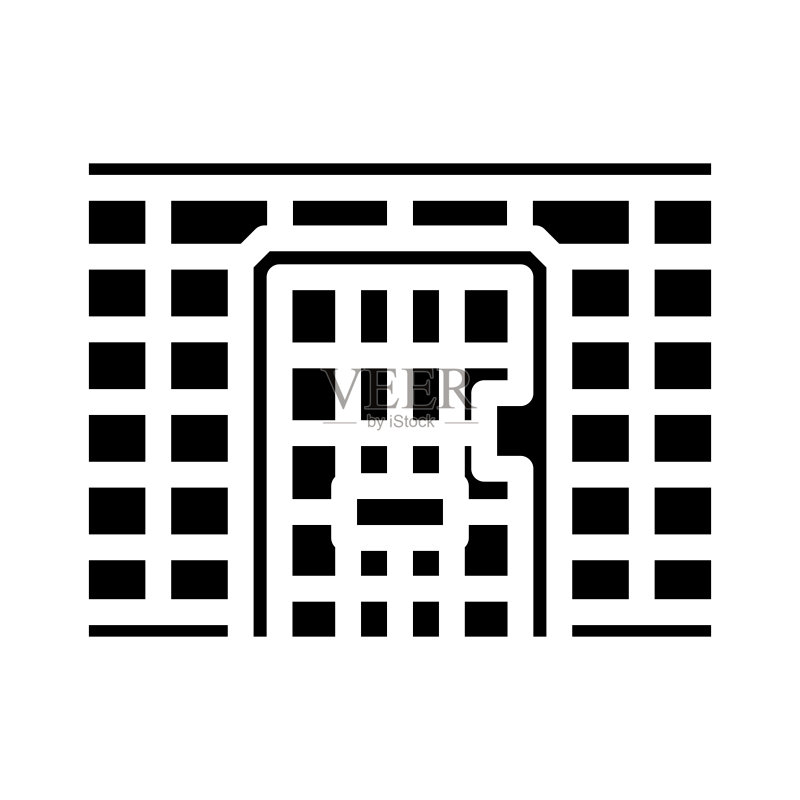 监狱牢房铁栏犯罪标志矢量图图标素材