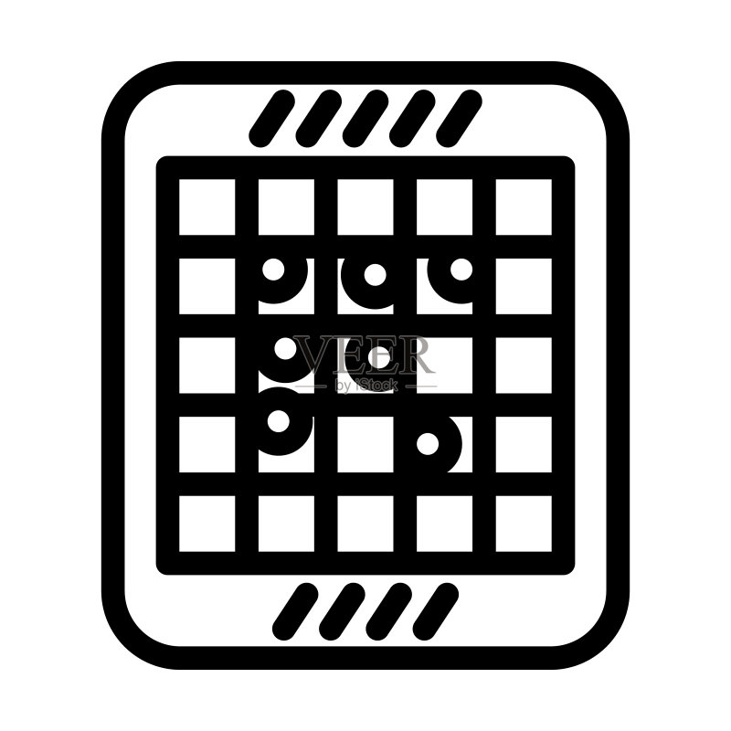 奥赛罗棋盘桌面线条图标矢量图图标素材