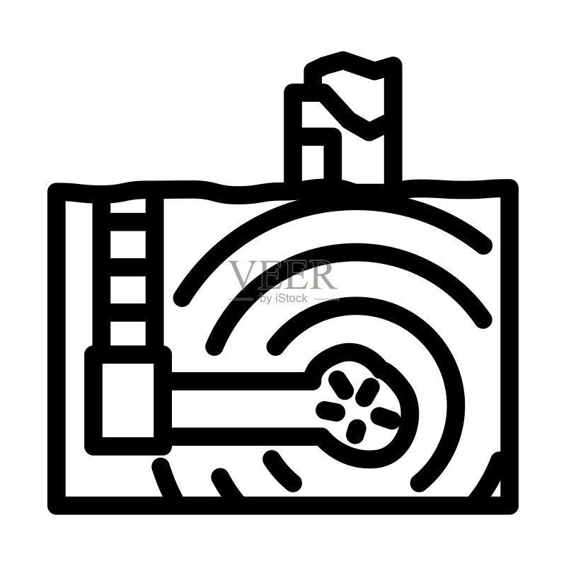 地震灾害线条图标矢量图图标素材