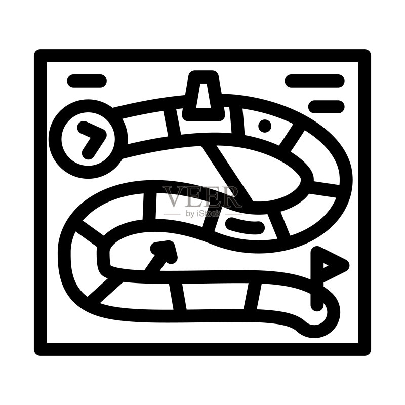 棋盘游戏儿童玩具线条图标矢量插图图标素材