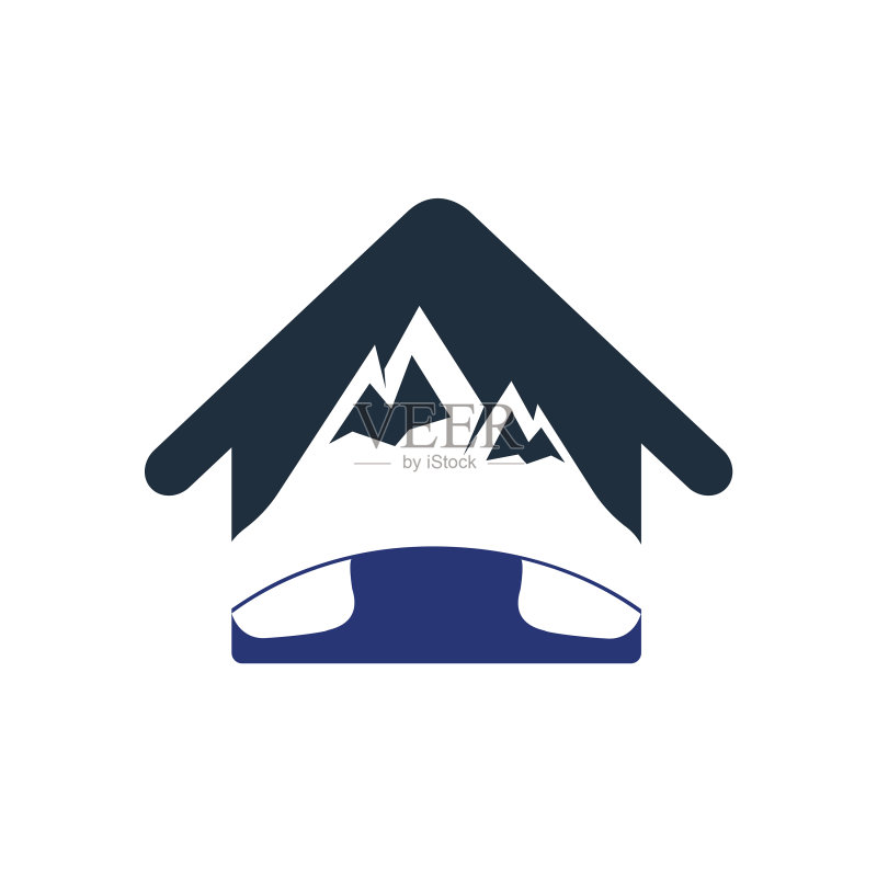 山峰呼叫标志设计模板图标素材