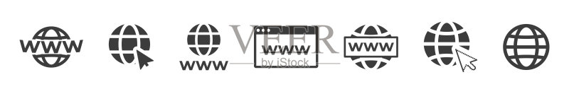 网站图标集:网页,网站或互联网符号矢量图图标素材