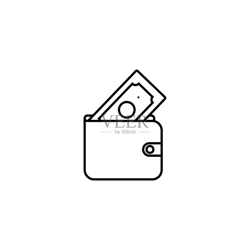现金线条图标矢量标志图标素材