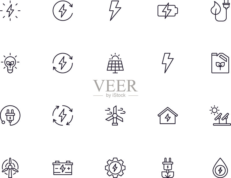 能源概念系列高质量线性图标图标素材