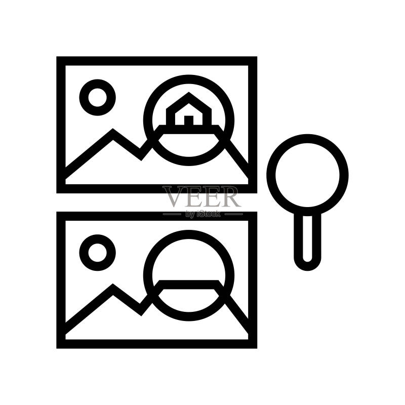找不同线条图标矢量图图标素材