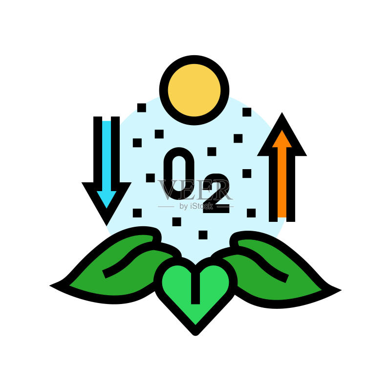 光合作用生物化学彩色图标矢量图图标素材