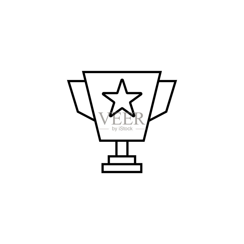 奖杯线条图标,矢量logo图标素材