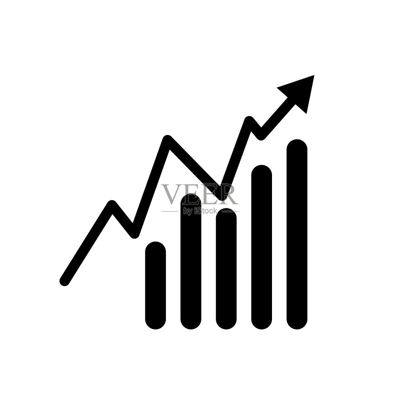 大幅波动的条形图轮廓图标矢量图图标素材