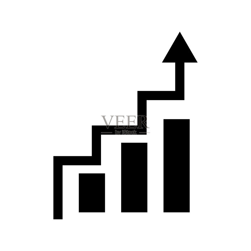 步步高升的条形图剪影图标矢量素材图标素材