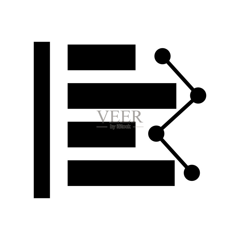 条形图和折线图轮廓图标统计矢量图图标素材