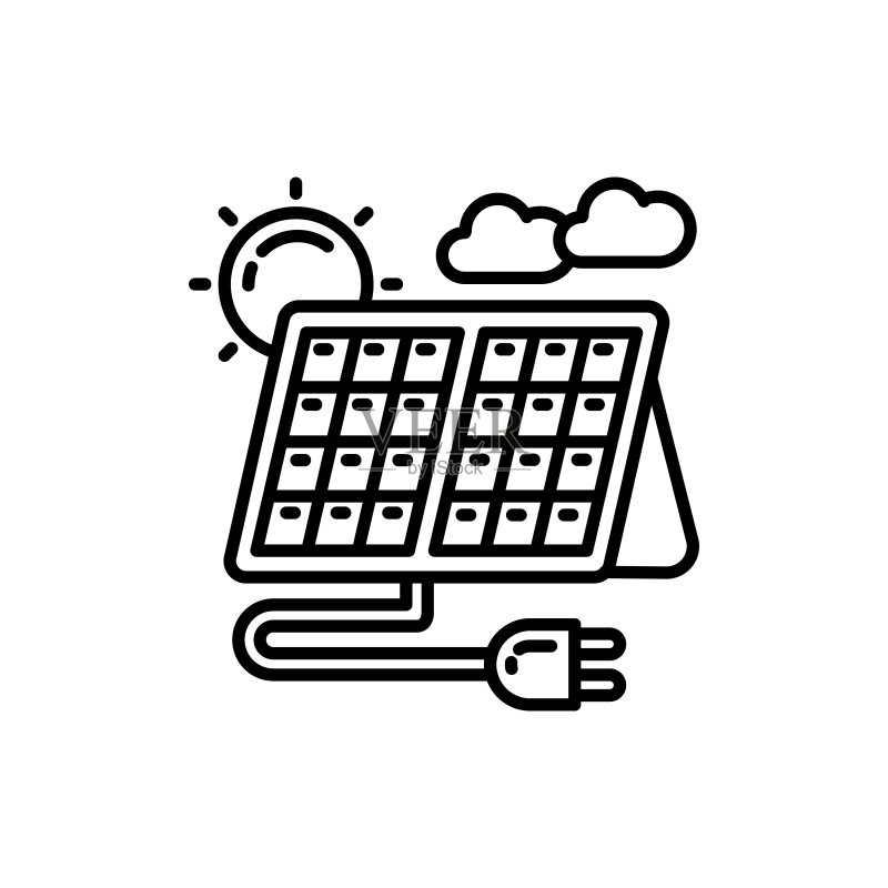 矢量光伏图标。标志图标素材