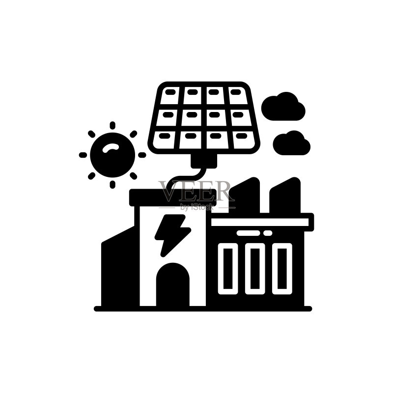 矢量太阳能工厂图标标志图标素材