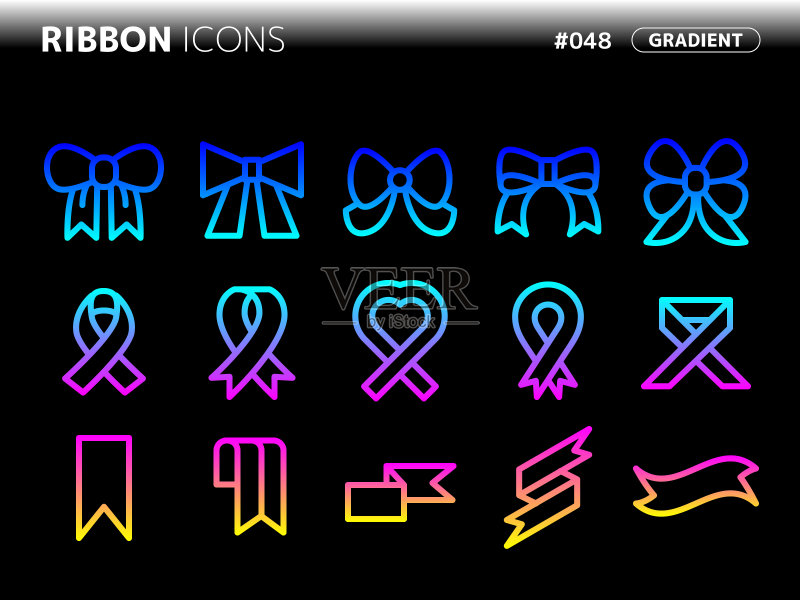 与ribbon_048相关的渐变风格图标集图标素材