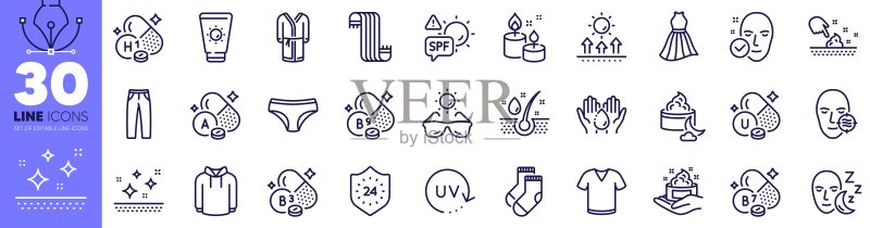 24小时防晒内裤痕迹图标合集(矢量图,适用于网页应用)图标素材