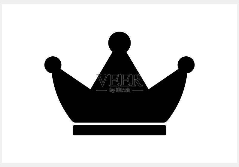 皇冠涂鸦图标,镂空剪贴画矢量素材,EPS 10图标素材