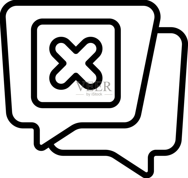 已阻止聊天图标轮廓互联网帐户图标素材