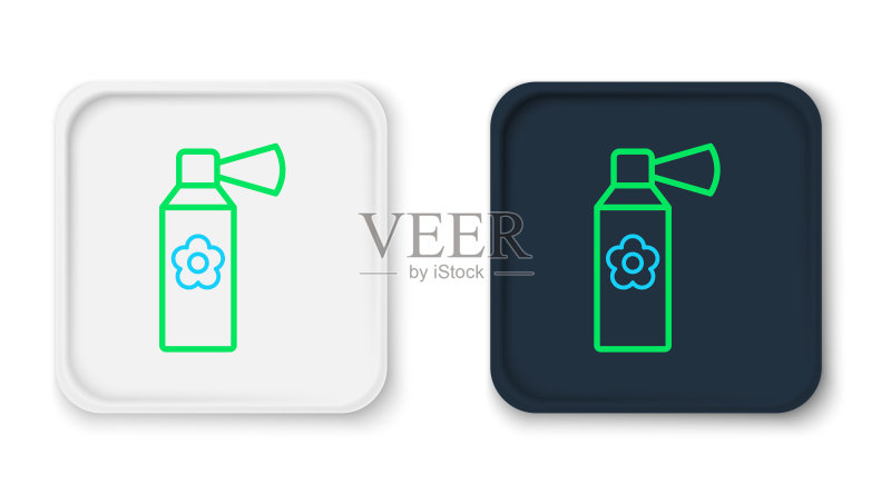 白色背景上的线条空气清新剂喷雾瓶图标,矢量图标素材