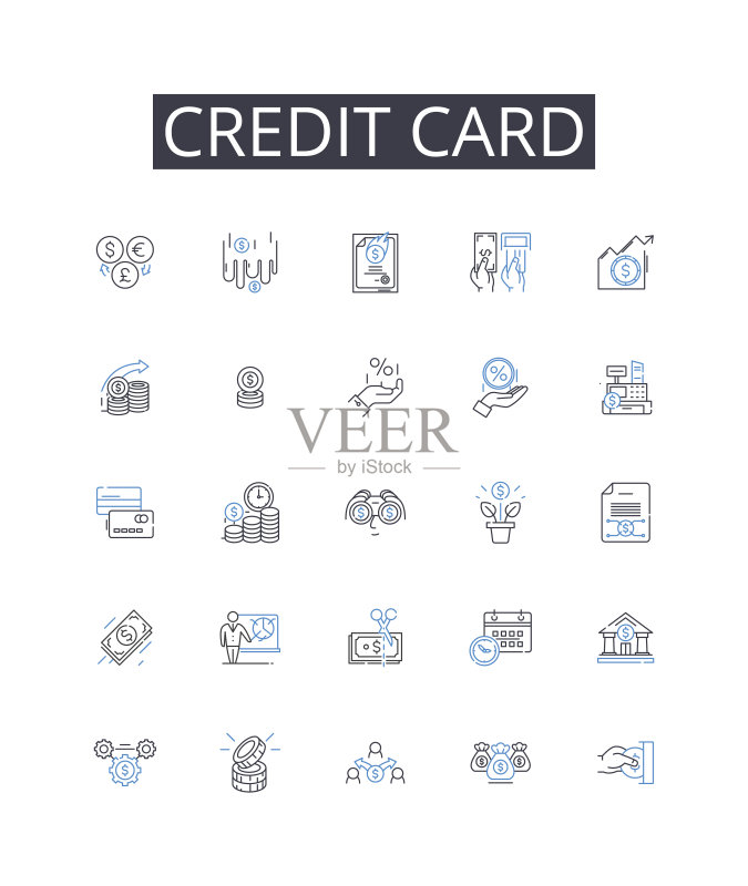 信用卡线性图标合集:优先级、效率、计划、纪律、日常、时间表、一致性矢量图,时间管理、拖延、截止日期轮廓图标素材