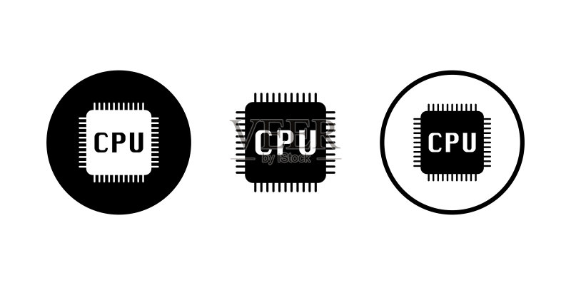 处理器图标集. CPU电脑技术图示图标素材