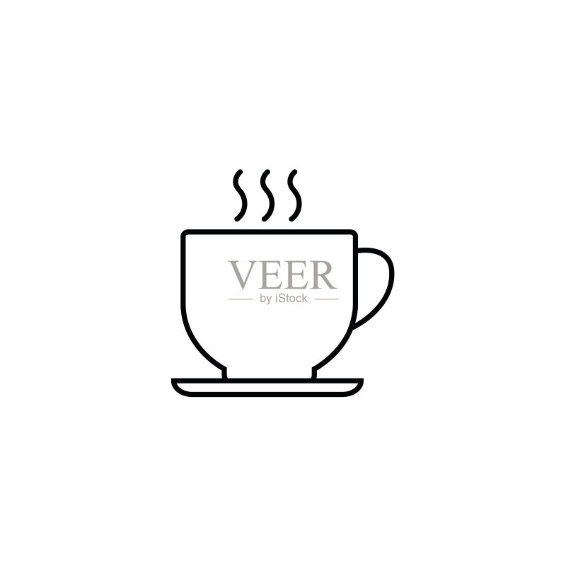 咖啡和茶线条图标矢量标志图标素材