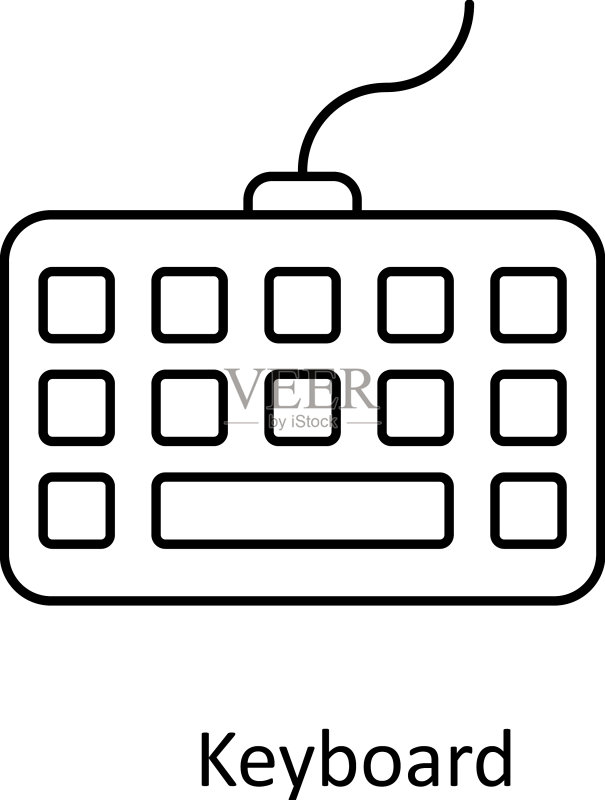 键盘轮廓图标简易库存图标素材