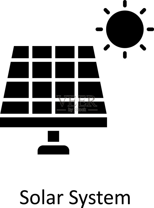 太阳系实心图标简单素材图标素材
